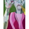 Canvas Oil Painting "Lola and the Yellow Smoking Pipe" 50 x 40 cm, 4 image