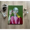 Canvas Oil Painting "Lola and the Yellow Smoking Pipe" 50 x 40 cm, 5 image
