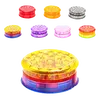 Plastic 3-Part Herb Grinder 61mm with Magnetic Lid – Various Colors, Color: Yellow