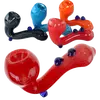 Compact Sherlock Glass Pipe for Smooth Smoking, Color: Red