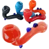 Compact Sherlock Glass Pipe for Smooth Smoking, Color: Orange