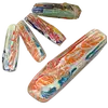 Stylish Borosilicate Glass Shotgun Pipe with Unique Weave Design, Color: Orange