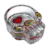 Glass Skull Ashtray (Different Prints), Color: Red, 2 image