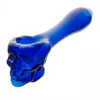 Glass Skull Pipe (Multi-colored), Color: Blue
