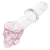 Glass Skull Pipe (Multi-Colored) 12cm, Color: Pink