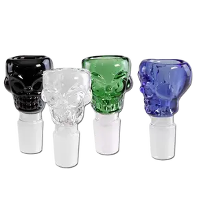 Glass Bowl Skull 18,8mm Color Variety, Bowl Joint Size: 18.8, Color: Black