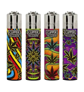 Clipper Lighter Neon Leaves 6 (various colors), Color: Yellow