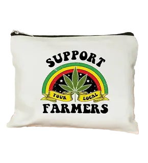 ჩანთა Zipper ჩანთა "Support Your Local Farmers"