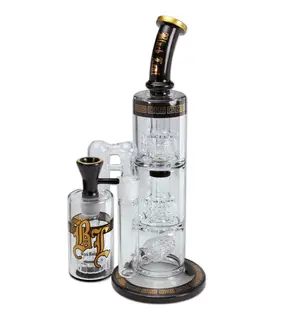 Black Leaf Multi Chamber System Bong with Additional Precooler