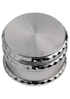 Silver Ribbed Metal Grinder 63mm, Color: Silver