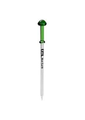 Oil Black Leaf Glass Dabber, Color: Green
