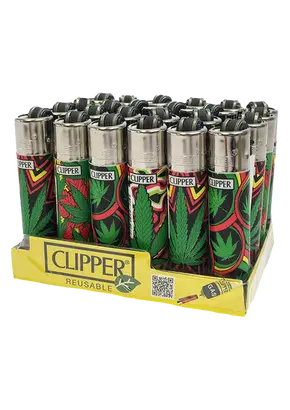 Clipper Mini Green Leaves Lighter (Various Colors), Color: Red