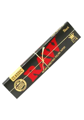 RAW Black King Size Slim ქაღალდი ჯოინტებისთვის, 32 ფურცელი