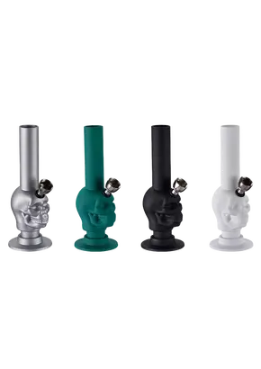 Champ High Skull Silicone Bong (various colors), Color: Silver