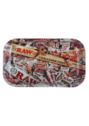 Metal Tray RAW (Different Prints), Size: 27-16, Color: Brown