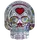 Glass Skull Ashtray (Different Prints), Color: Red