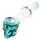 Glass Skull Pipe (Multi-Colored) 12cm, Color: Turquoise