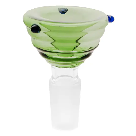 Glass Bucket Rib Cone Green 14.5 mm