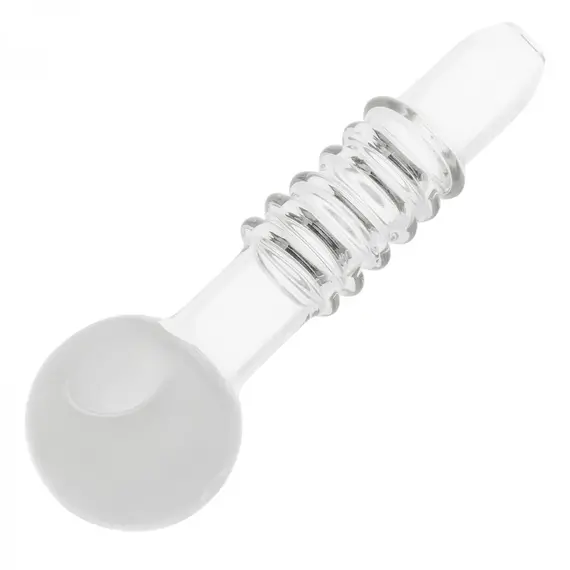 Glass Smoking Pipe Lollipop 12 cm, Color: White