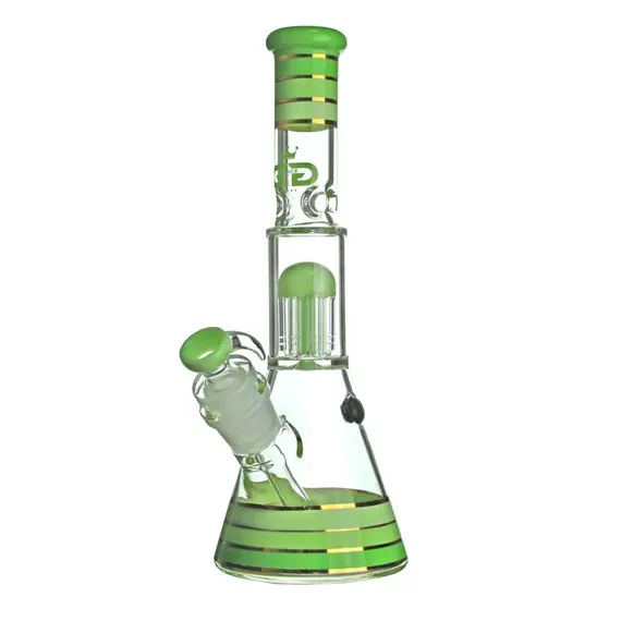 Grace Glass Green Bong with Gold Lines
