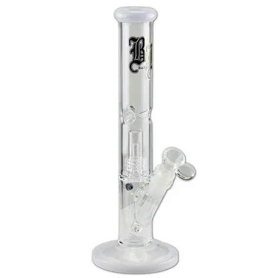 Straight Milky Green Glass Bong with Matrix Percolator by Black Leaf