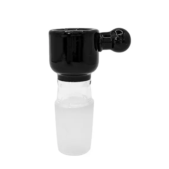 Black Glass Bowl With Handle, Bowl Joint Size: 18.8, Color: Black