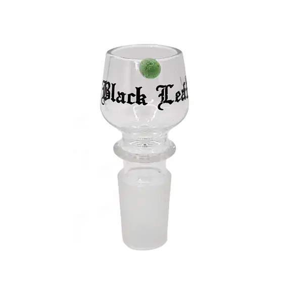 Rounded Glass Bowl Black Leaf 18.8 mm, Bowl Joint Size: 18.8, Color: Green