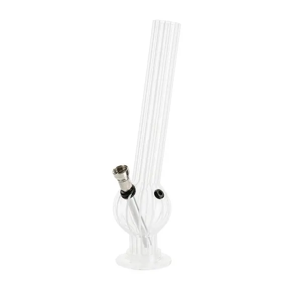 Colour Stripes Acrylic Bong with Round Bowl (Multi-Colored), Color: White
