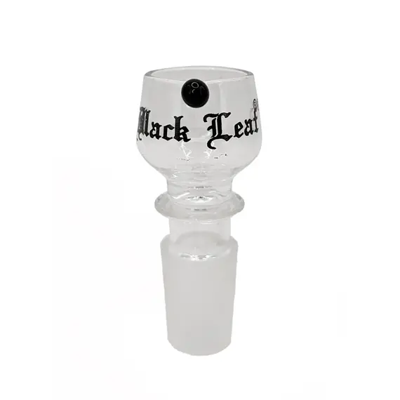 Rounded Glass Bowl Black Leaf 18.8 mm, Bowl Joint Size: 18.8, Color: Black