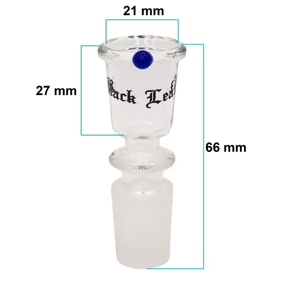Glass Bowl Black Leaf Large 18.8 mm, Bowl Joint Size: 18.8, Color: Blue, 2 image