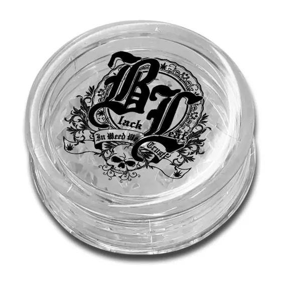 Acrylic Grinder Black Leaf with Stash