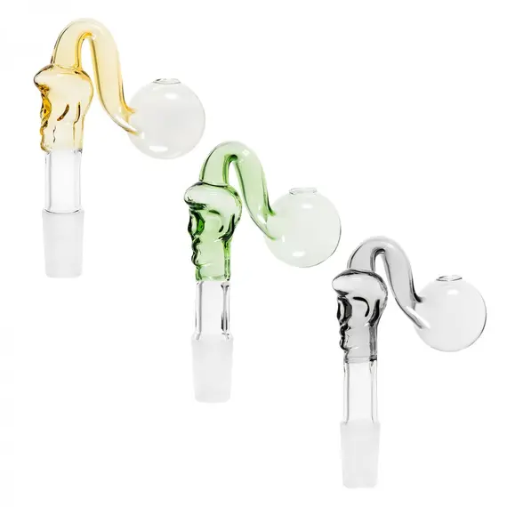 SKULL Oil Bowl: The Tough Yet Stylish Choice for Your Bong & Rig, Bowl Joint Size: 18.8, Color: Green