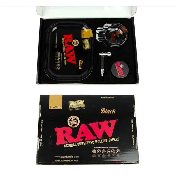 Подарочный набор RAW BLACK: Гриндер, трубка, поднос и пепельница, 2 image