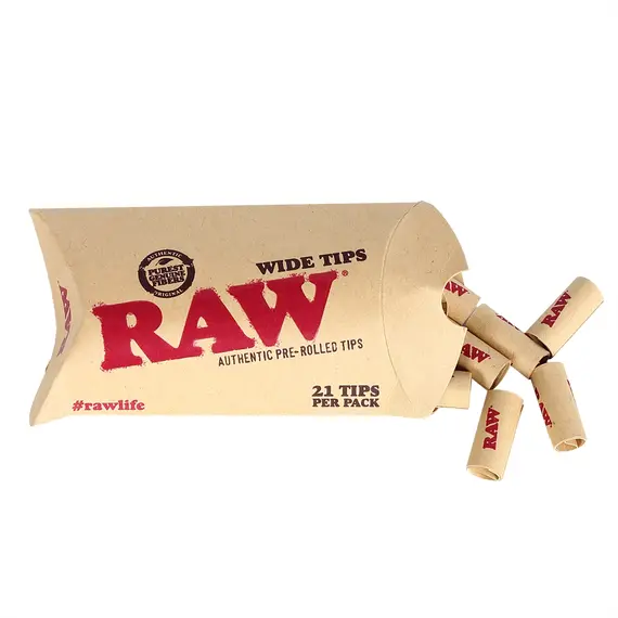 Wide Pre-Rolled Tips by Raw