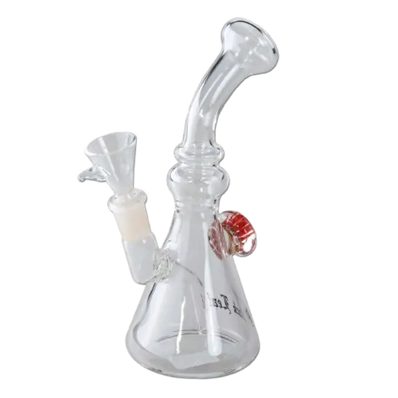 Black Leaf Oil Bong with Banger: Ultimate Versatility, Color: Red