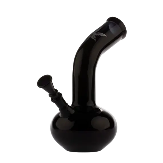 Sleek Black Glass Bong 22cm - A Touch of Elegance