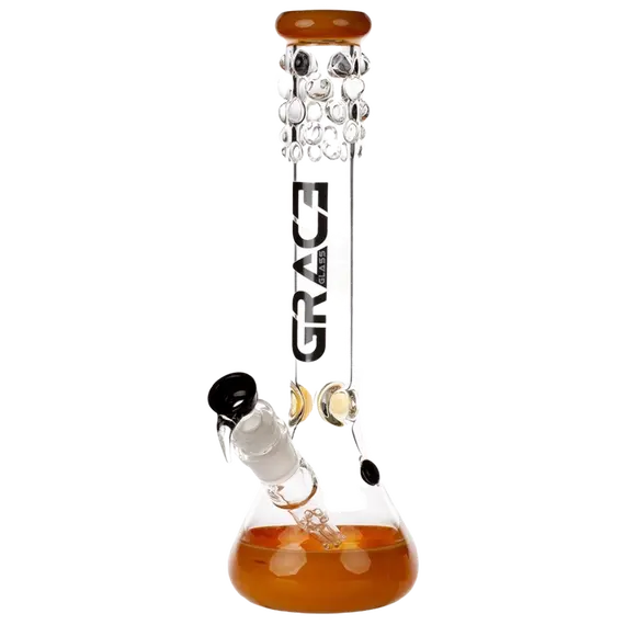 Бонг из желтого стекла Grace Glass с держателем для льда