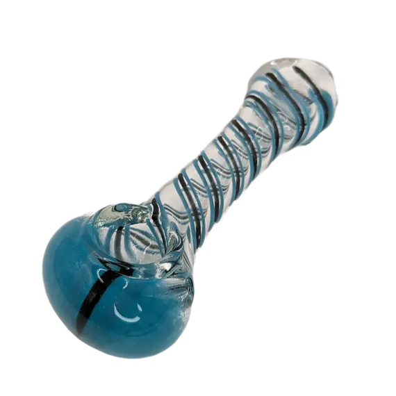 Artistic Glass Pipes with Large Bowls and Unique Designs, Color: Light Blue