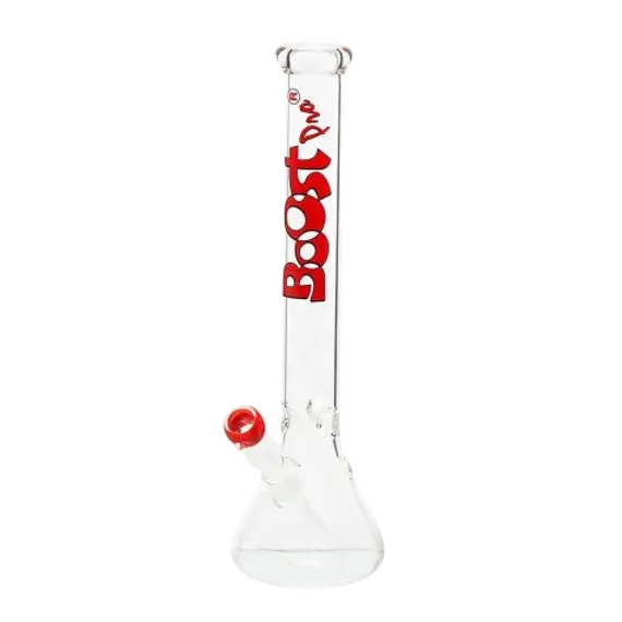 Boost Pro Glass Classic Beaker Bong (Green), Color: Red
