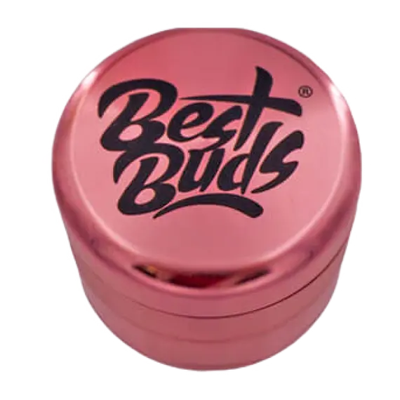 Best Buds Compact Aluminium Grinder - 4 Parts, Various Colors, Color: Pink, 4 image