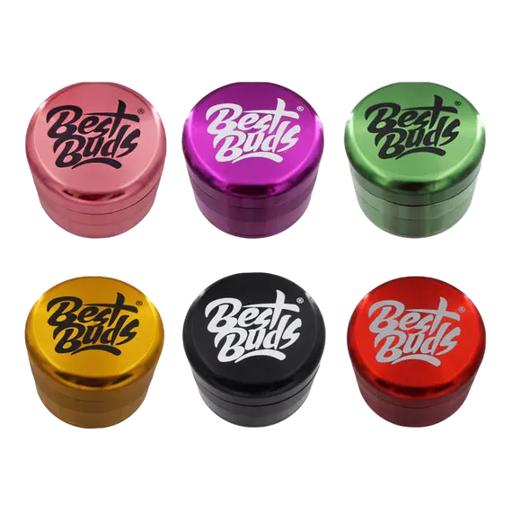 Best Buds Compact Aluminium Grinder - 4 Parts, Various Colors, Color: Pink