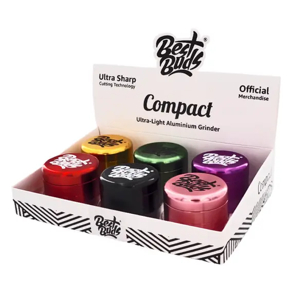 Best Buds Compact Aluminium Grinder - 4 Parts, Various Colors, Color: Pink, 2 image
