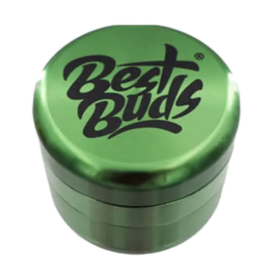 Best Buds Compact Aluminium Grinder - 4 Parts, Various Colors, Color: Green, 3 image