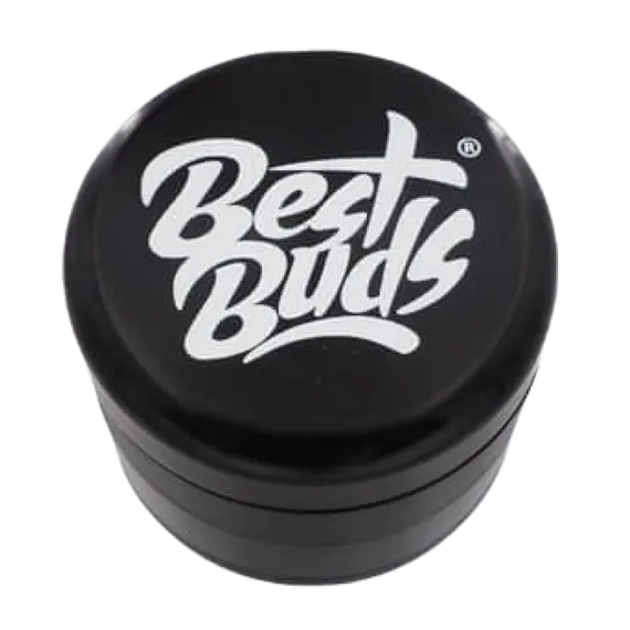 Best Buds Compact Aluminium Grinder - 4 Parts, Various Colors, Color: Black, 4 image