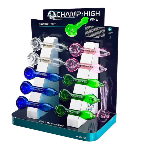 Стеклянная трубка Champ High: прочный и стильный аксессуар для курения, Цвет: синий, изображение 3
