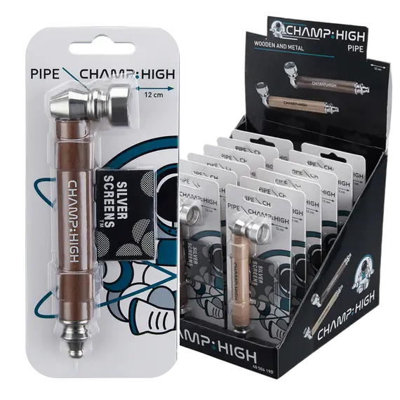 Champ High Wooden Metal Pipe – სტილური და მდგრადი მოწევის აქსესუარი, ფერი: ყავისფერი