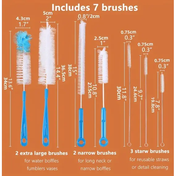 Ultimate Cleaning Set of 7 Brushes for Bongs and Pipes, 9 image