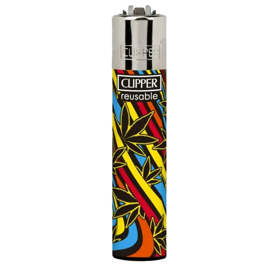 Зажигалка Clipper Neon Leaves 6: прочная, заправляемая, стильная, Цвет: жёлтый, изображение 2