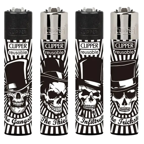 Clipper Party Skulls – прочная и стильная зажигалка с принтом черепов, изображение 2