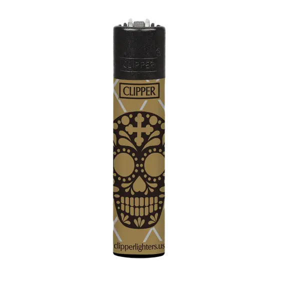 Skulls Lighters by Clipper: Ignite Your Style, Color: Brown